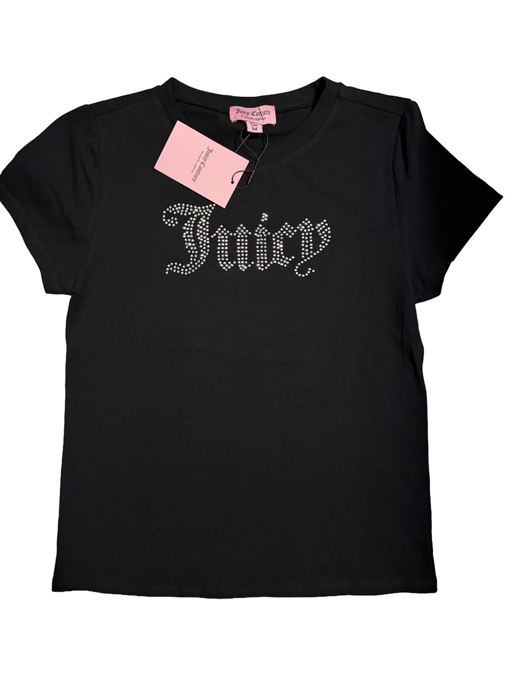 Juicy Couture Black Tee with Rhinestones